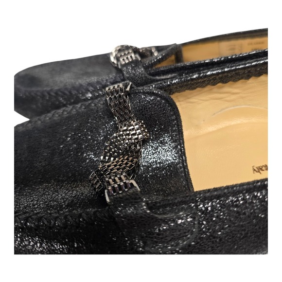 Brunate Womens Flats Shoes Sz 9 EU 38.5 Black Bow Leather Italy - Picture 4 of 9